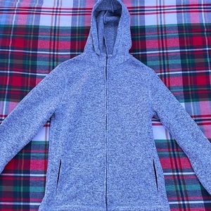 Cat & Jack Boy's Size XL/16 White with Black Dottish Pattern Zip Up Hoodie